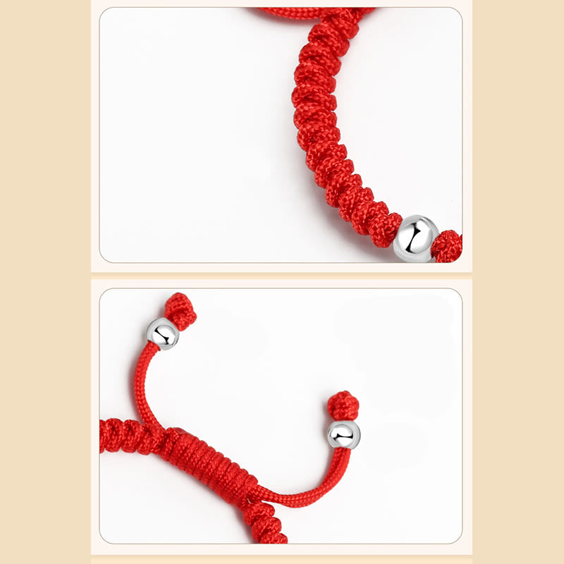 Pulsera para niños trenzada hecha a mano con Buddha Stones , Plata de Ley 925, nudo King Kong, hilo rojo multicolor - image 9