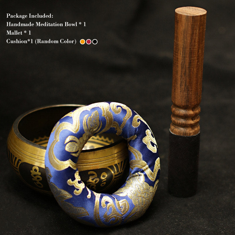 Cuenco con sonido de meditación tibetana, Buddha Stones , hecho a mano, para curación y atención plena, protección, juego de cuencos para cantar