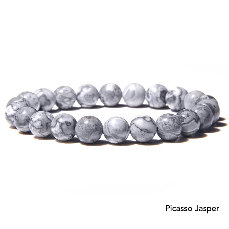 Pulsera con cuentas de equilibrio de cristal de piedra de ágata natural
