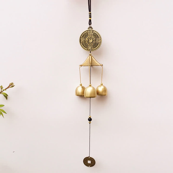 Buddha Stones, letra de bendición, elefante, Bagua, moneda auspiciosa, campanilla colgante de pared, decoración hecha a mano para el hogar