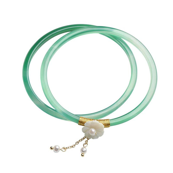 Pulsera de éxito de jade blanco cian natural con Buddha Stones