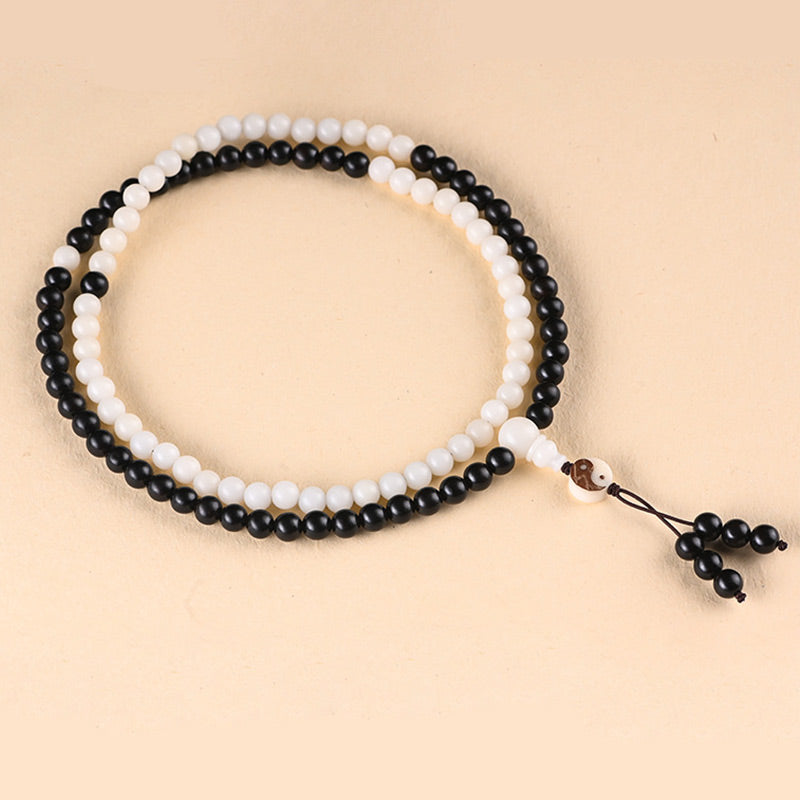 Collar Protección YinYang Ébano Buddha Stones Mala