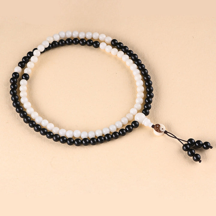 Collar Protección YinYang Ébano Buddha Stones Mala