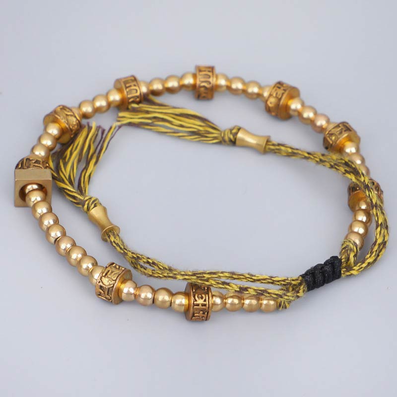 Pulsera de riqueza con seis palabras verdaderas de maldición tibetana de Buddha Stones