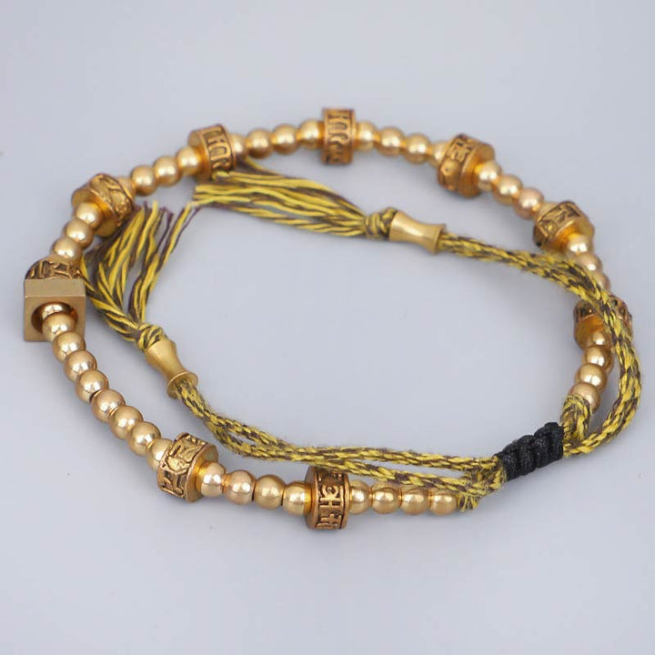 Pulsera de riqueza con seis palabras verdaderas de maldición tibetana de Buddha Stones