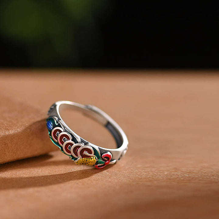 Anillo de riqueza de monedas de cinco emperadores Feng Shui de Buddha Stones