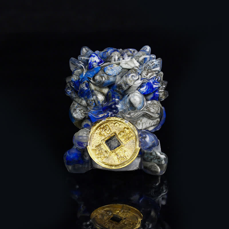 Buddha Stones hechas a mano, moneda de oro PiXiu, cristal Fengshui, energía, fortuna, decoración del hogar