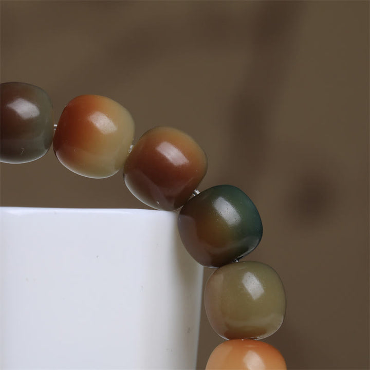 Pulsera de sabiduría de paz con semillas de Bodhi coloridas de Buddha Stones