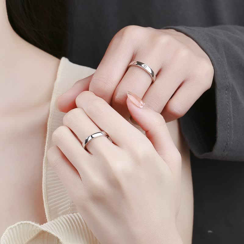 Anillo de pareja ajustable con protección solar y luna de plata de ley 925 con Buddha Stones - image 2