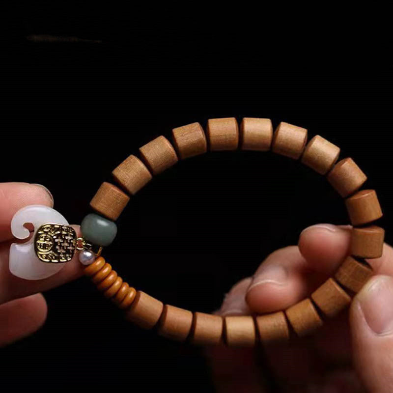 Pulsera de protección de elefante de jade de sándalo