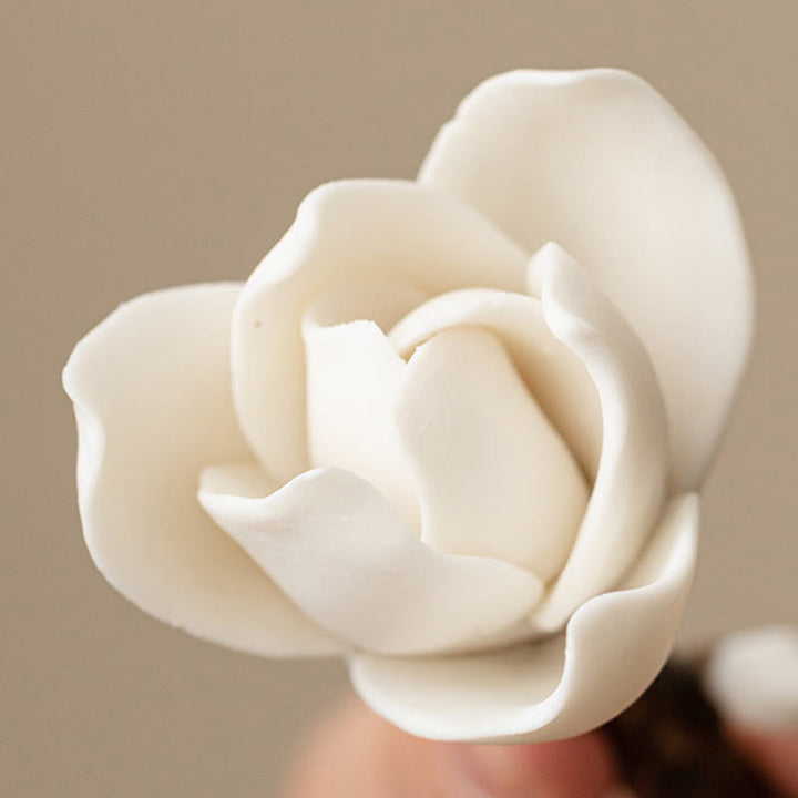 Quemador de incienso curativo de cerámica con diseño de flores de Gardenia, Buddha Stones, decoración