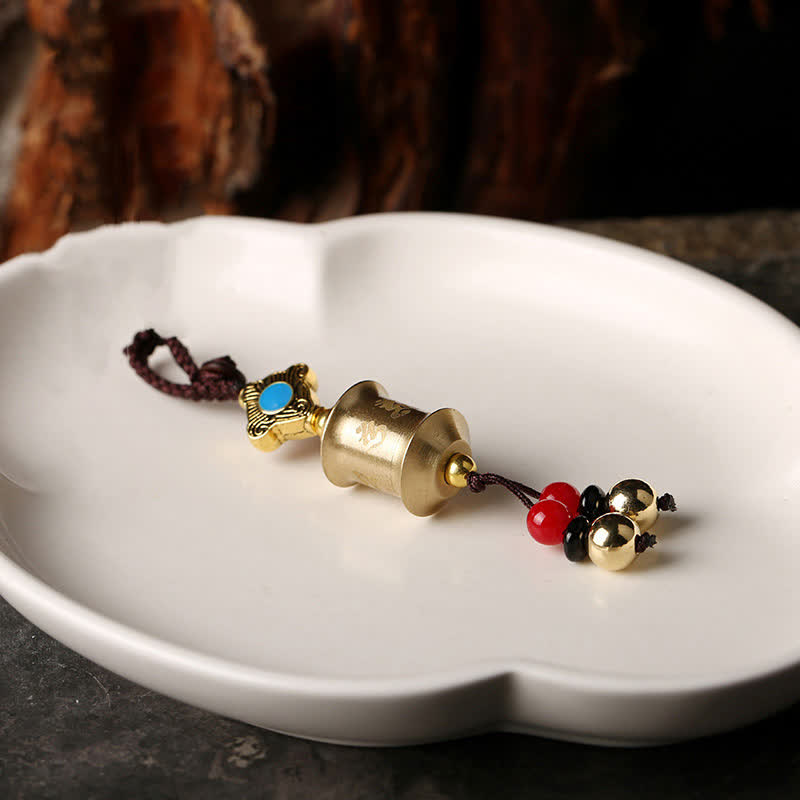 Llavero con rueda de oración Feng Shui Yin Yang Bagua Wenchang Pen Pagoda