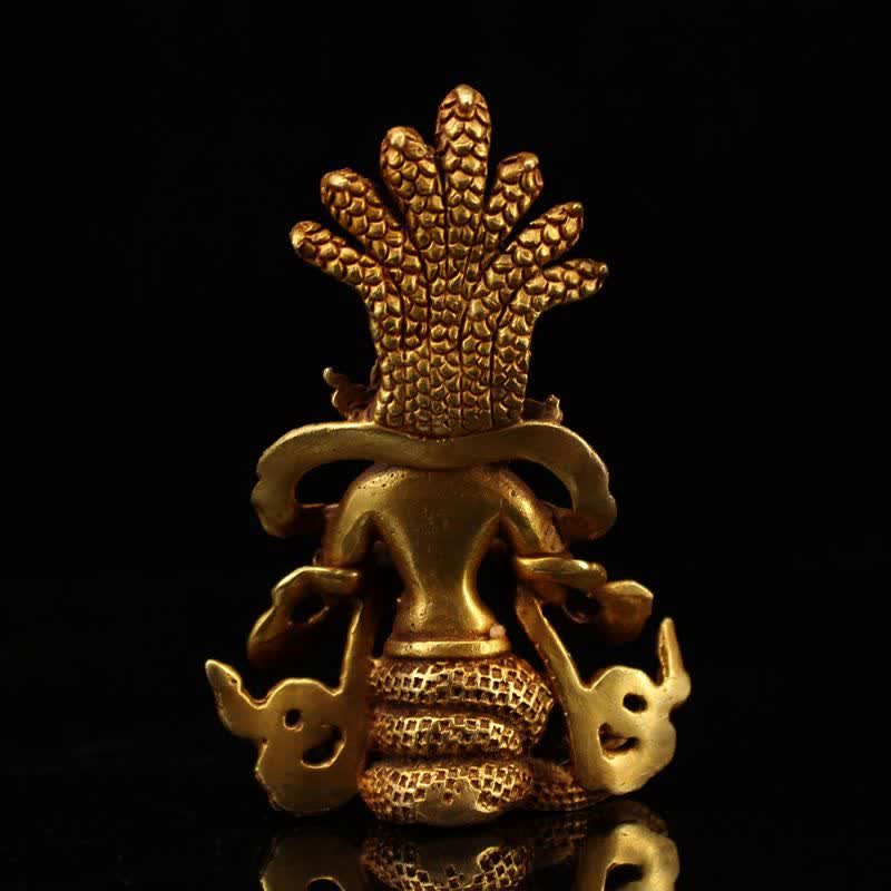 Decoración de estatua de cobre de protección de Bodhisattva Nagarjuna - image 7