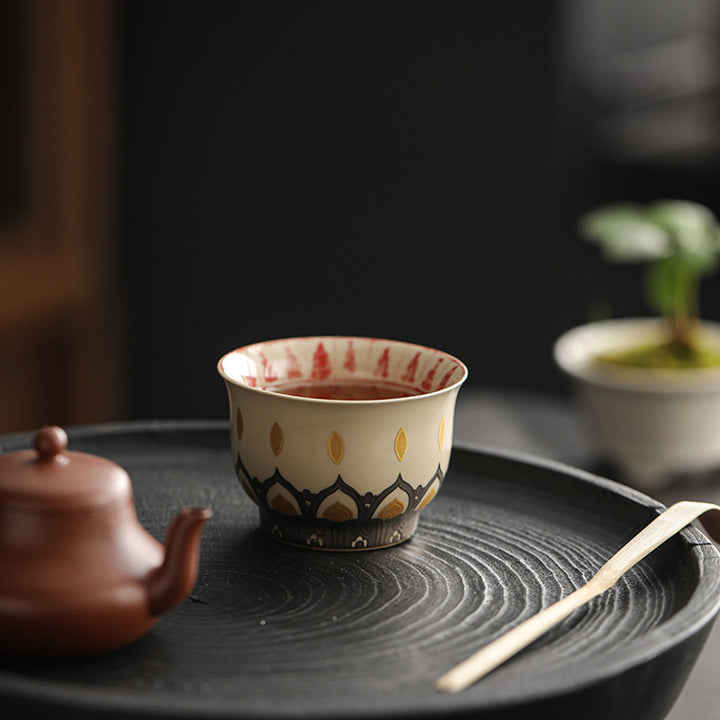 Buddha Stones Dunhuang Color Mil Budas Taza de té Kung Fu Taza de té 100ml