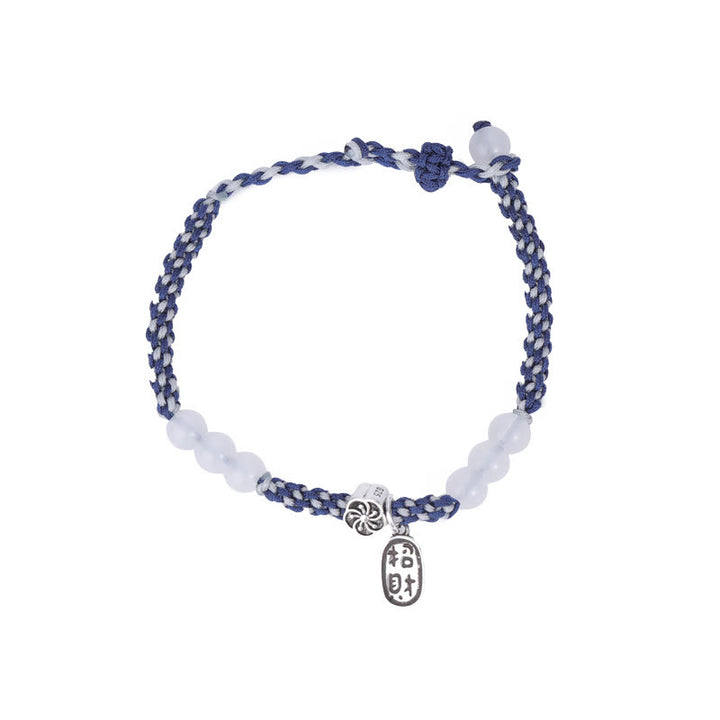 Pulsera de cuerda de la suerte hecha a mano con Buddha Stones
