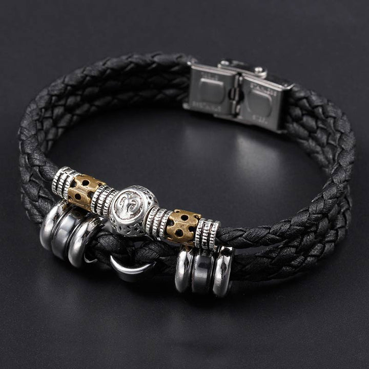 Buddha Stones Pulsera de Protección de Hematita 12 Constelaciones del Zodíaco