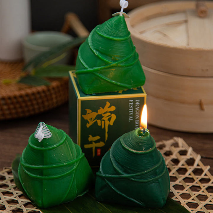 Vela perfumada con patrón Zongzi del Festival del Barco del Dragón de Buddha Stones , regalo para familiares y amigos