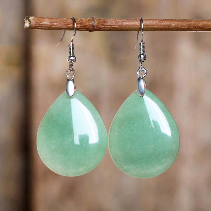 Pendientes colgantes curativos de aventurina natural con Buddha Stones