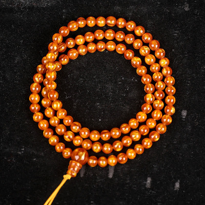 Buddha Stones Sauce De Mar Dorado Éxito Pulsera Positiva Mala