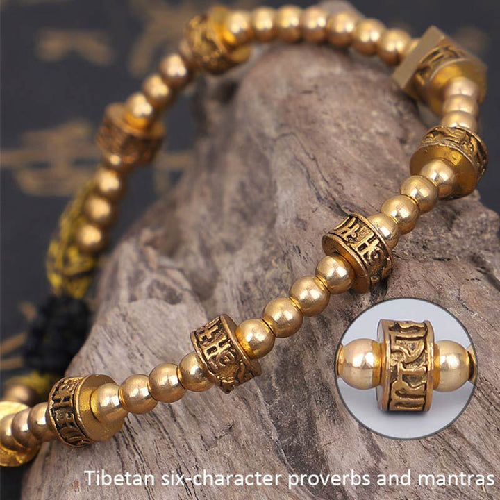 Pulsera de riqueza con seis palabras verdaderas de maldición tibetana de Buddha Stones