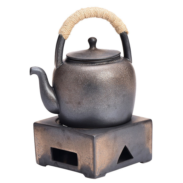 Tetera de kungfú de cerámica de té chino Gongfu marrón Retro de Buddha Stones 700ml con Base
