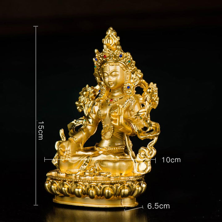 Decoración de estatua chapada en oro con protección de esperanza de Tara Blanca Bodhisattva - image 14