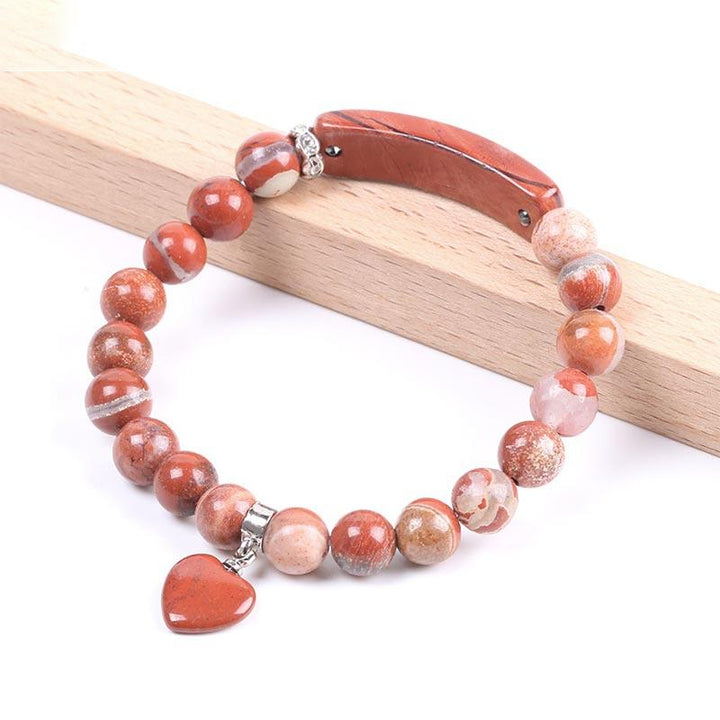 Pulsera de cuentas curativas de corazón de amor de cuarzo natural con Buddha Stones