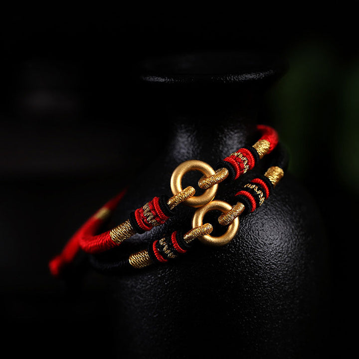 Pulsera de pareja de hilo rojo de la suerte FengShui con Buddha Stones