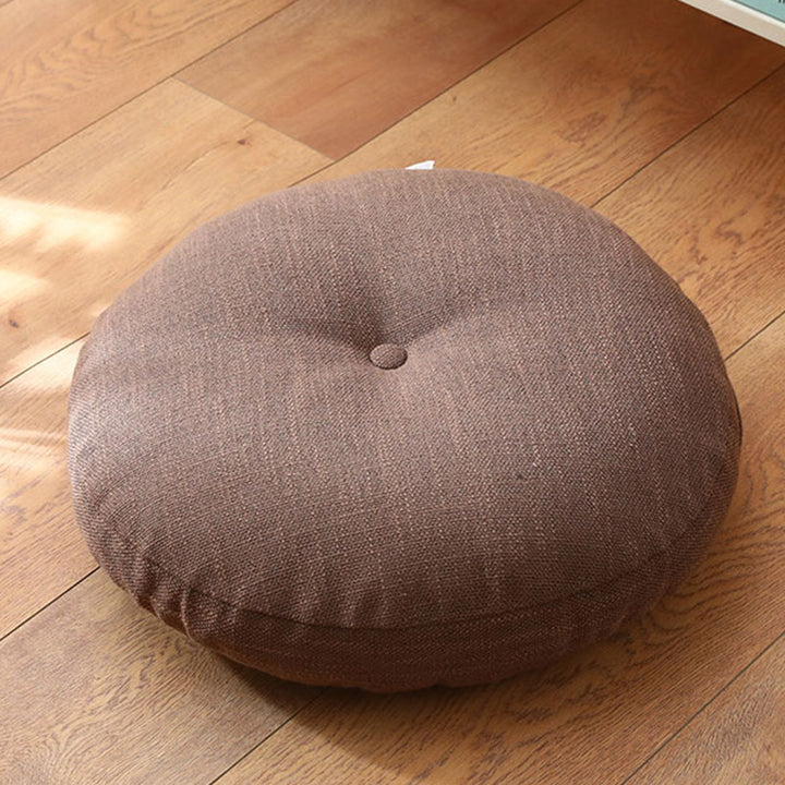 Cojín de asiento de meditación de lino con diseño Simple de loto, decoración para el hogar y la sala de estar - Desmontable - 40 cm x 10 cm - Broncearse - image 10