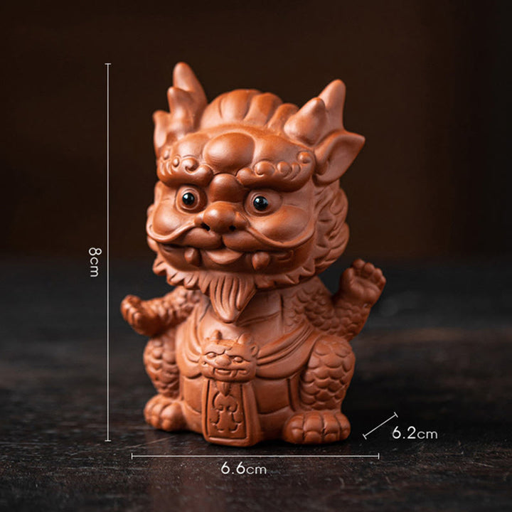Buddha Stones, dragón de la suerte, riqueza, té, mascota, figura decorativa de arcilla púrpura, decoración