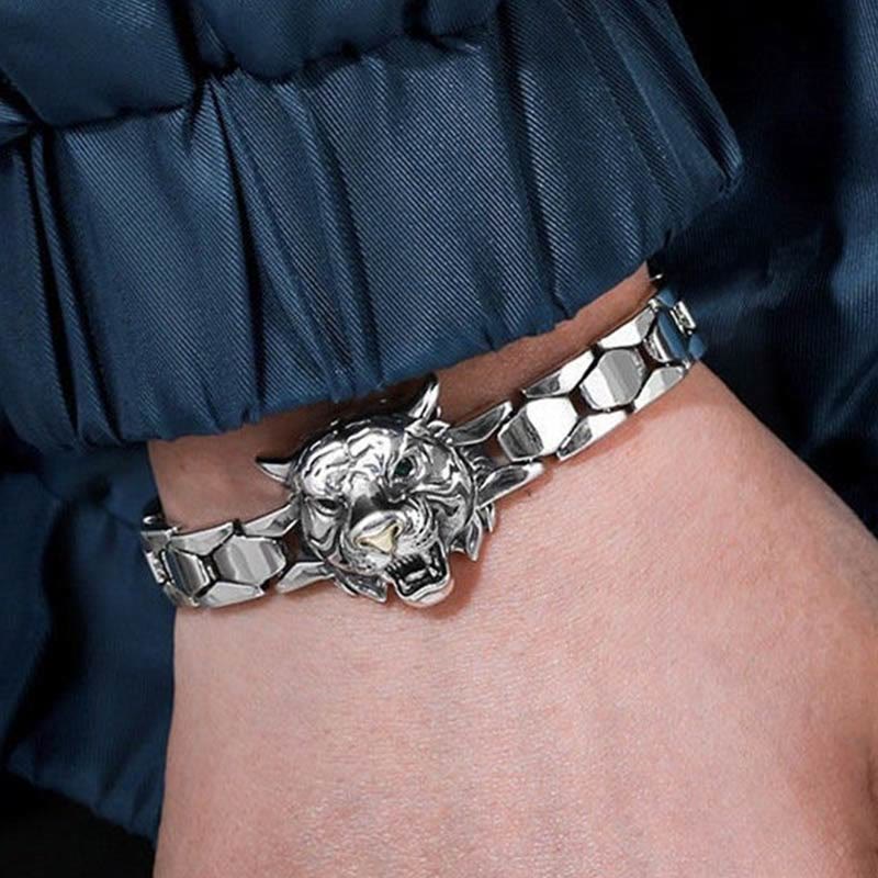 Pulsera curativa con diseño de cabeza de tigre de Buddha Stones