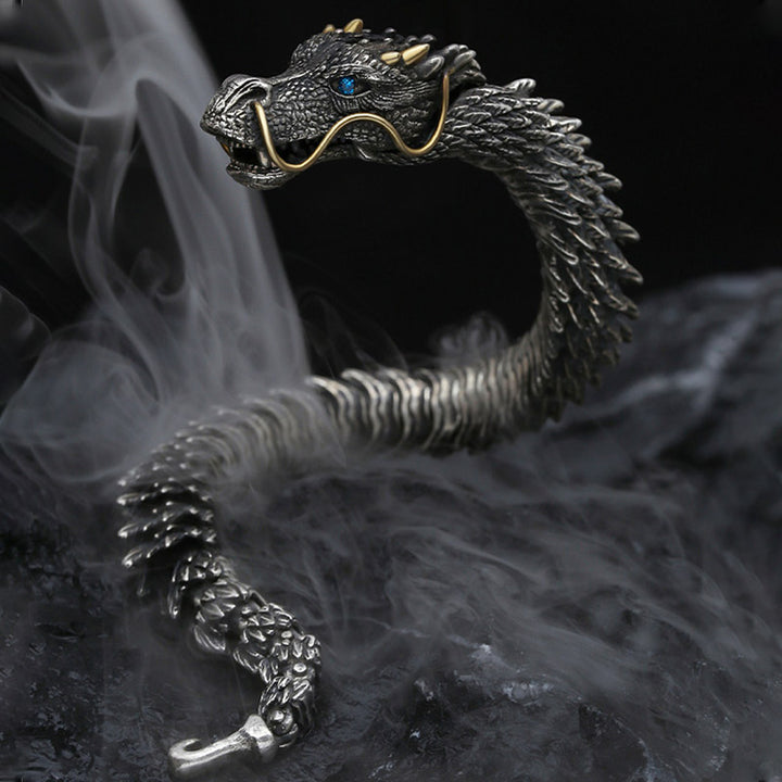 Pulsera de cadena de protección de la suerte con amuleto hecho a mano de dragón nórdico de Buddha Stones