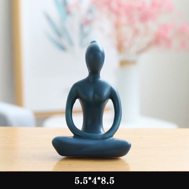 Decoración espiritual de la escultura de la estatuilla de la cerámica del ejercicio de la meditación del yoga abstracto