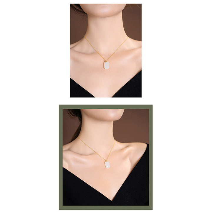 Plata de Ley 925 Natural Hetian Jade cian Jade suerte riendo Buda mariposa collar colgante - image 18