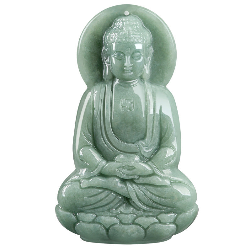 Collar de cadena de compasión con amuleto de jade de Buda Amitabha de Buddha Stones - image 8