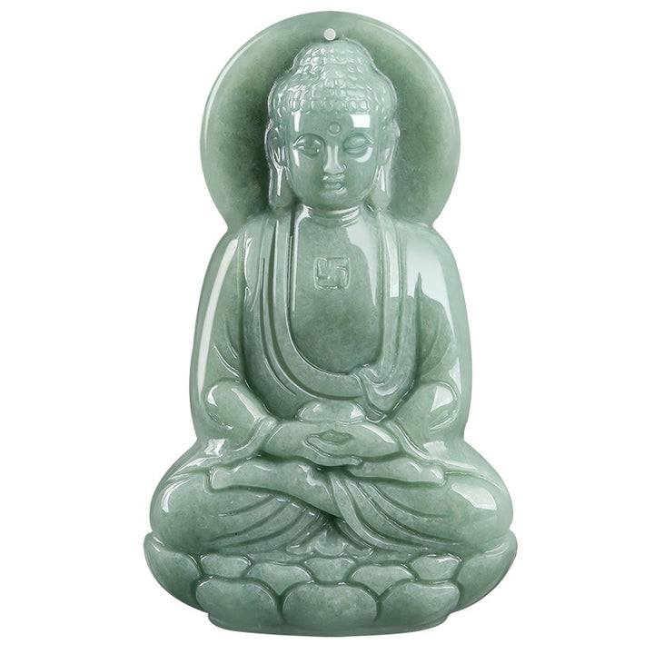 Collar de cadena de compasión con amuleto de jade de Buda Amitabha de Buddha Stones - image 8