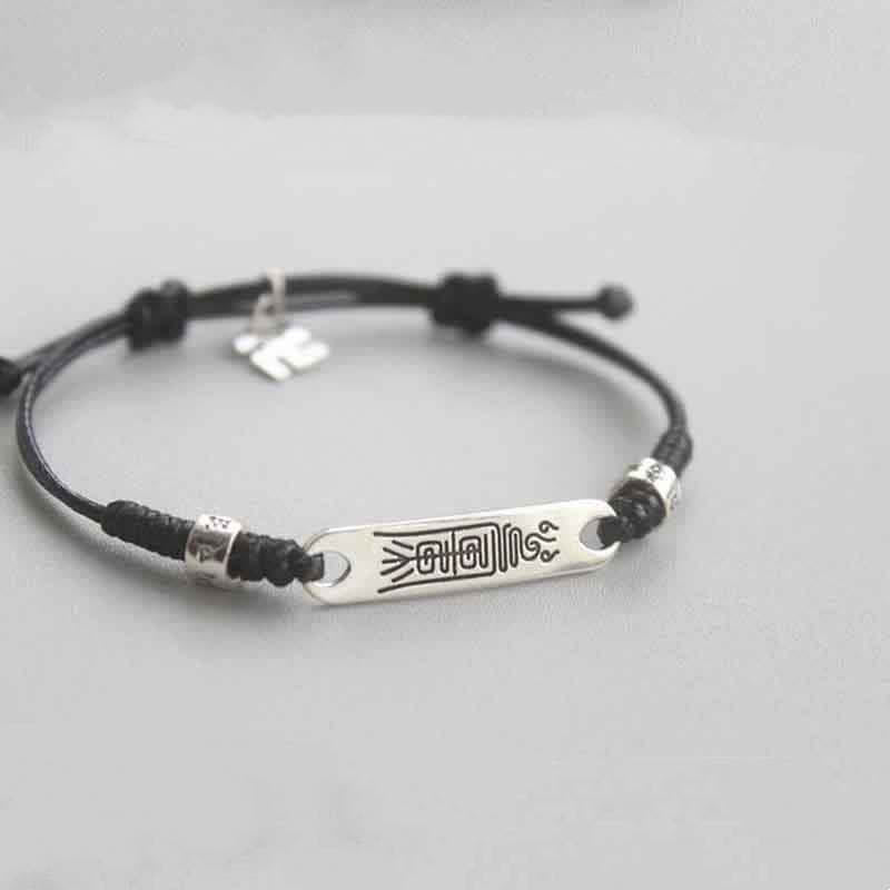 Pulsera trenzada de la fuerza de la suerte con hilo rojo de plata de ley 925 con Buddha Stones - image 9