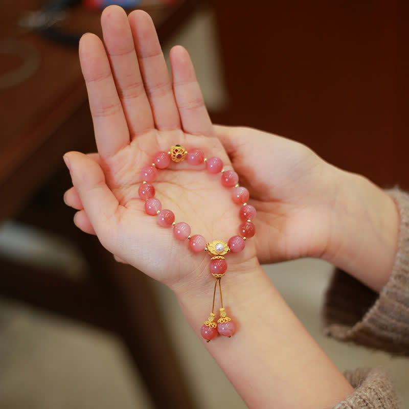 Pulsera de iluminación de flor de loto de ágata Yanyuan de plata de ley 925 con Buddha Stones