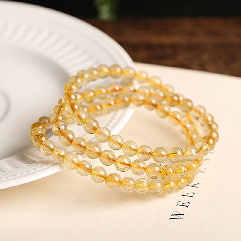 Pulsera de protección de la prosperidad con citrino natural de Buddha Stones