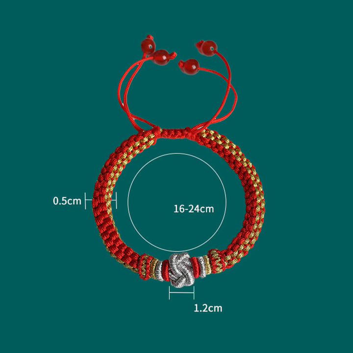 Pulsera hecha a mano con Buddha Stones, cuerda colorida, nudo de amor verdadero, suerte