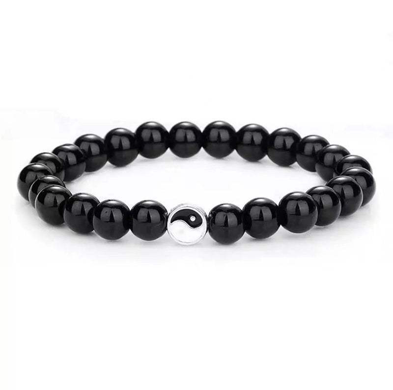 Buddha Stones, 3 uds., cuentas de piedra esmerilada de turquesa blanca Natural, pulsera de riqueza Yin Yang
