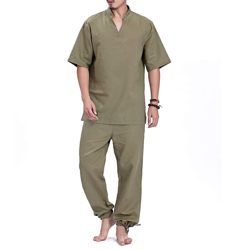 Conjunto de ropa para hombre, meditación, oración, Zen espiritual, práctica de Yoga, Buddha Stones - Verde - US/UK/AU44，EU54 (3XL) - image 3