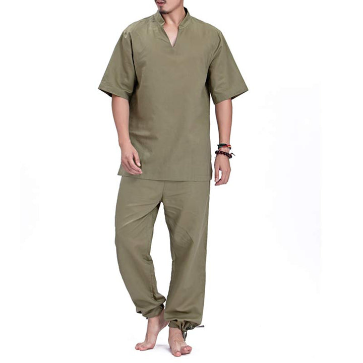 Conjunto de ropa para hombre, meditación, oración, Zen espiritual, práctica de Yoga, Buddha Stones - Verde - US/UK/AU44，EU54 (3XL) - image 3