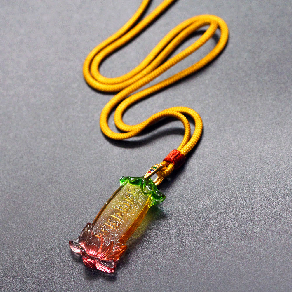 Buddha Stones Buda Liuli Lotus Seis Personajes Om Mani Padme Hum Collar de Paz
