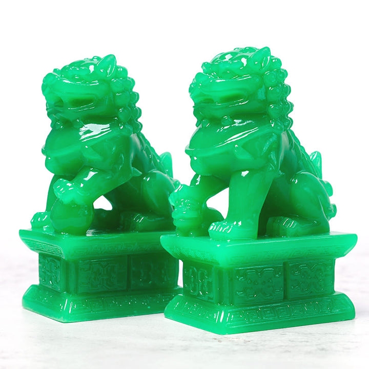 Par de estatuas de león guardián de perros Fu Foo, prosperidad y riqueza, decoración del hogar - image 0