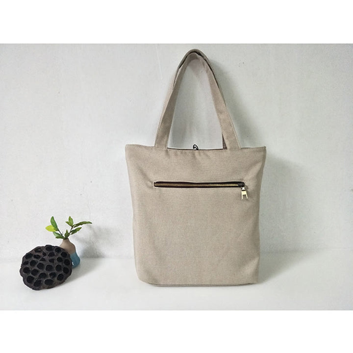 Bolso de hombro de gran capacidad con bordado de bambú, flor de pera, ciruelo, flor de melocotón, bolso de mano