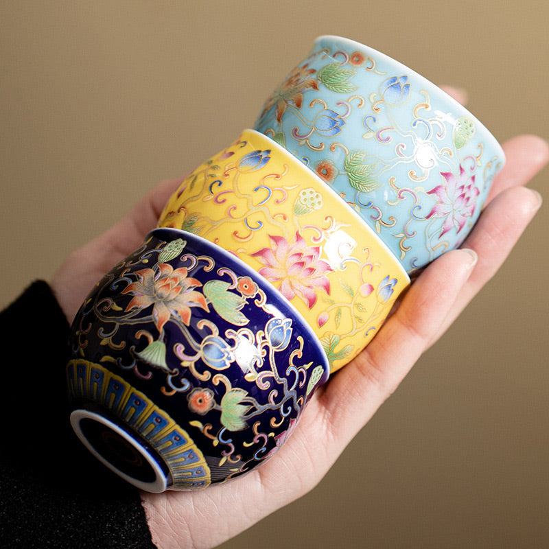 Taza de té de cerámica con diseño de vaina de flor de loto, Buddha Stones, taza de té de Kung Fu, 80ml