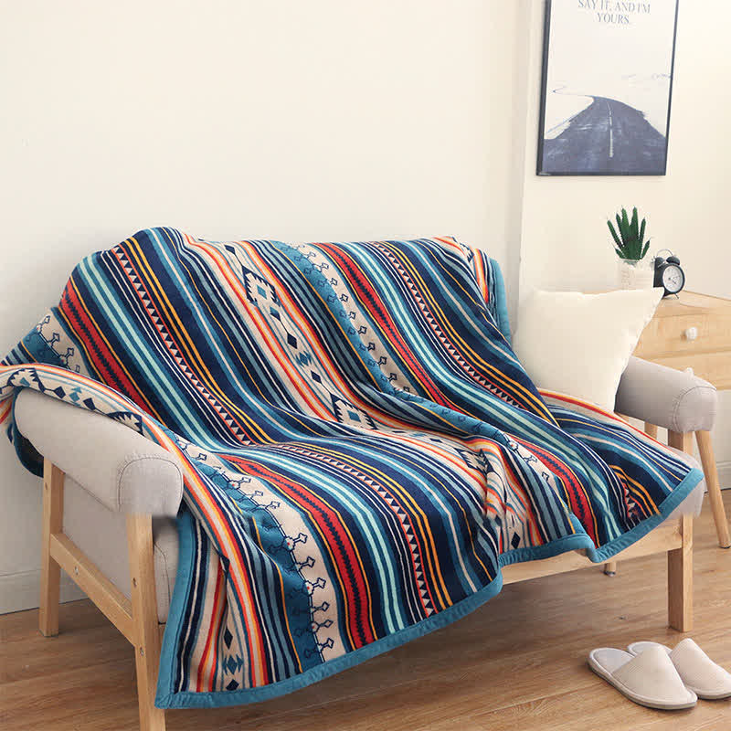 Manta de cama suave y cálida geométrica - 127 cm x 152 cm - image 0