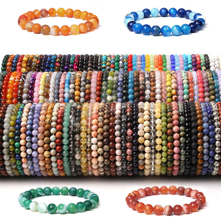 Pulsera con cuentas de equilibrio de cristal de piedra de ágata natural