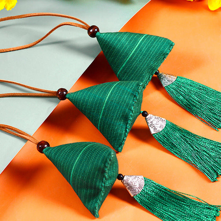 Buddha Stones Dragon Boat Festival Zongzi patrón bolsita protección borla colgante decoración